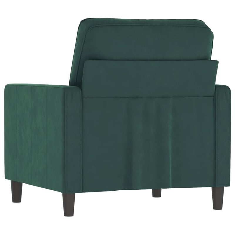 Bowery Hill Contemporary Single Sofa Chair in Dark Green Polyester