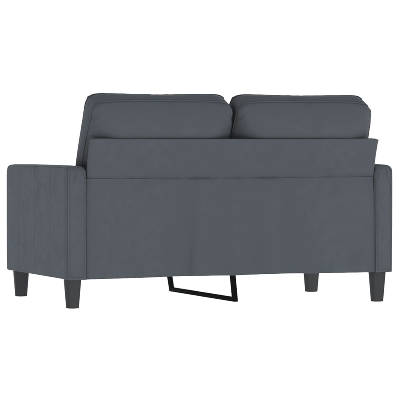 Bowery Hill Contemporary Metal 2-Seater Sofa in Dark Grey Polyester