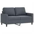 Bowery Hill Contemporary Metal 2-Seater Sofa in Dark Grey Polyester