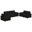 Bowery Hill Contemporary 3 Pc Sofa Set with Cushion in Black
