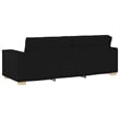 Bowery Hill Contemporary 3 Pc Sofa Set with Cushion in Black