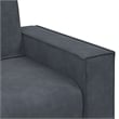 Bowery Hill Contemporary Large Metal Sofa Set in Dark Grey Velvet
