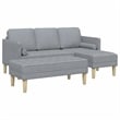Bowery Hill Contemporary 2 Pcs Sofa Set in Light Gray Fabric