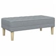 Bowery Hill Contemporary 2 Pcs Sofa Set in Light Gray Fabric