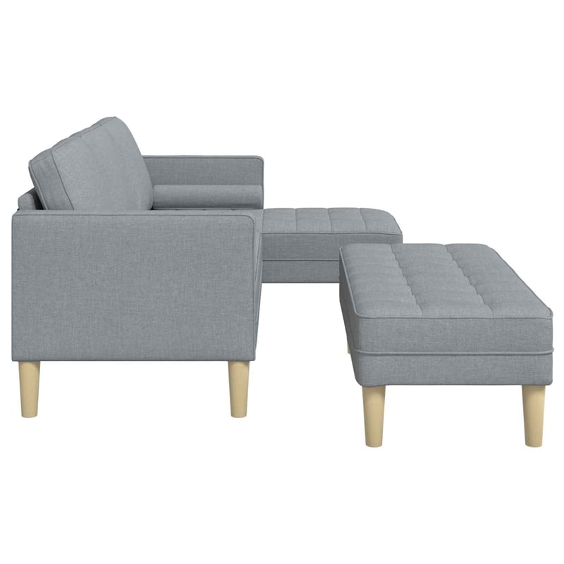 Bowery Hill Contemporary 2 Pcs Sofa Set in Light Gray Fabric