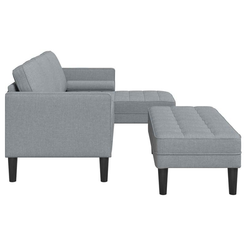 Bowery Hill Contemporary 2 Pcs Sofa Set in Light Gray Fabric