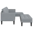 Bowery Hill Contemporary 2 Pcs Sofa Set in Light Gray Fabric