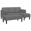 Bowery Hill Contemporary 2 Pcs Sectional Sofa Set in Dark Gray Fabric