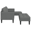 Bowery Hill Contemporary 2 Pcs Sectional Sofa Set in Dark Gray Fabric