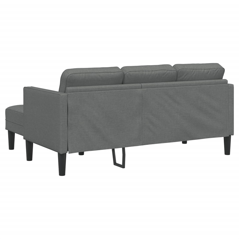 Bowery Hill Contemporary 2 Pcs Sectional Sofa Set in Dark Gray Fabric