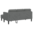 Bowery Hill Contemporary 2 Pcs Sectional Sofa Set in Dark Gray Fabric