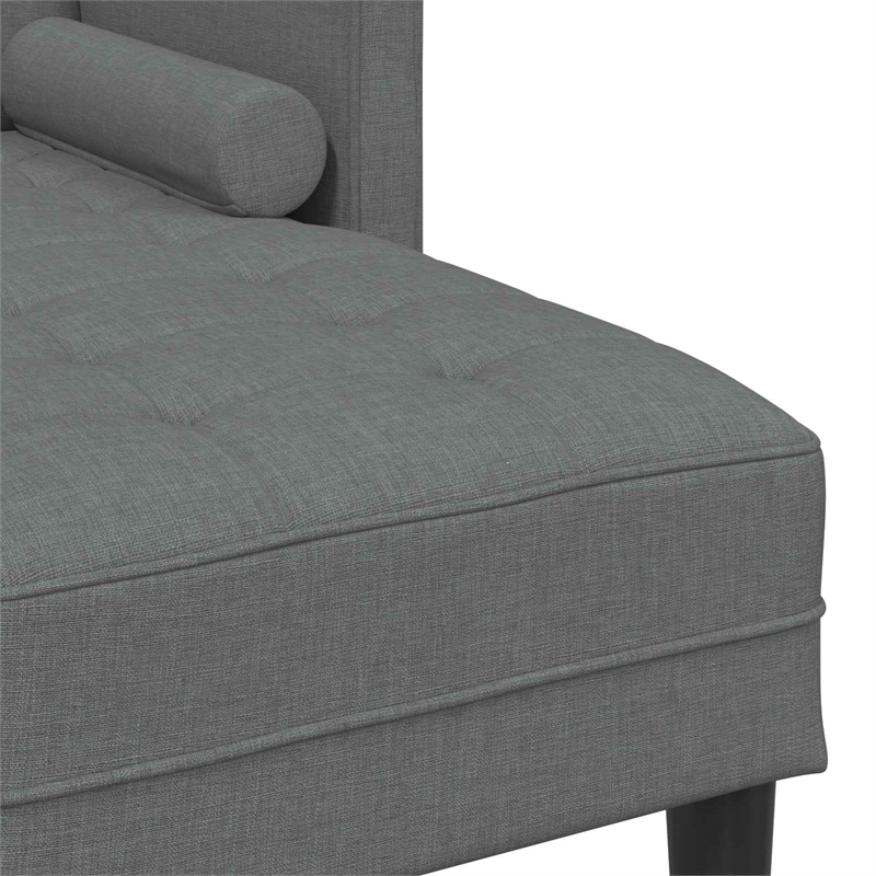 Bowery Hill Contemporary 2 Pcs Sectional Sofa Set in Dark Gray Fabric