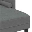 Bowery Hill Contemporary 2 Pcs Sectional Sofa Set in Dark Gray Fabric