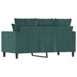 Bowery Hill Contemporary Metal 2-Seater Sofa in Dark Green Velvet