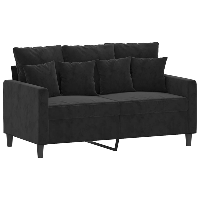 Bowery Hill Contemporary Metal 2-Seater Sofa in Black Polyester