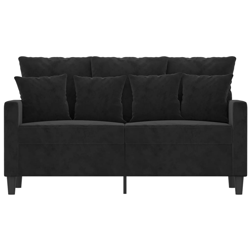 Bowery Hill Contemporary Metal 2-Seater Sofa in Black Polyester