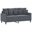 Bowery Hill Contemporary Metal 2-Seater Sofa in Dark Gray Velvet