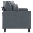 Bowery Hill Contemporary Metal 2-Seater Sofa in Dark Gray Velvet