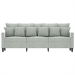 Bowery Hill Contemporary Metal 3-Seater Sofa in Light Grey Polyester