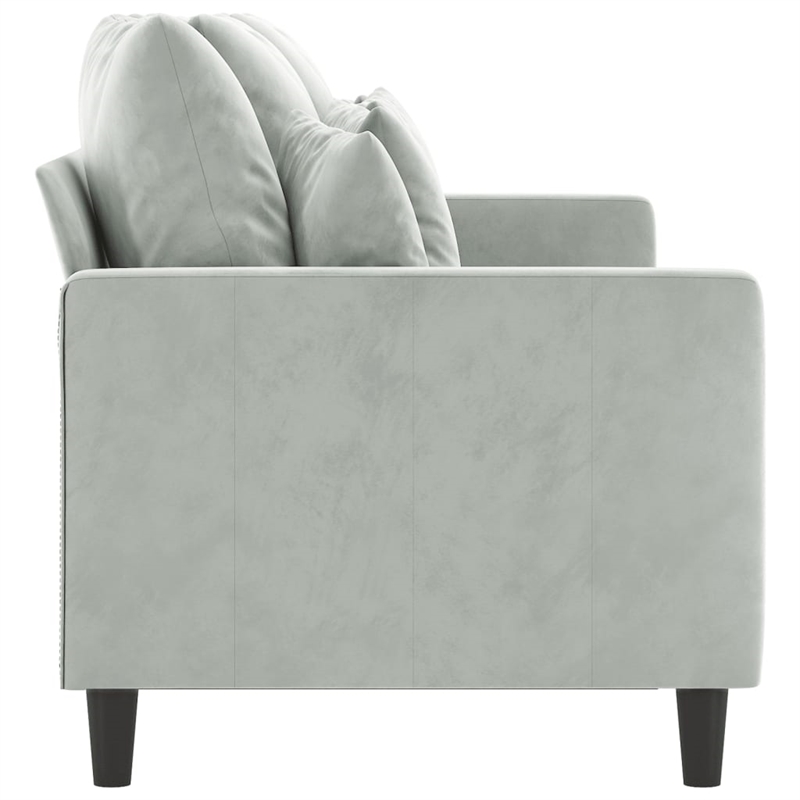 Bowery Hill Contemporary Metal 3-Seater Sofa in Light Grey Polyester