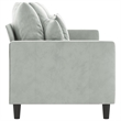 Bowery Hill Contemporary Metal 3-Seater Sofa in Light Grey Polyester