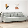 Bowery Hill Contemporary Metal 3-Seater Sofa in Light Grey Polyester