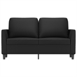 Bowery Hill Contemporary 2-Seater Sofa in Black Finish Fabric