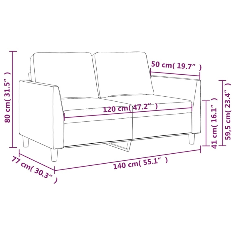 Bowery Hill Contemporary 2-Seater Sofa in Black Finish Fabric