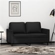 Bowery Hill Contemporary 2-Seater Sofa in Black Finish Fabric
