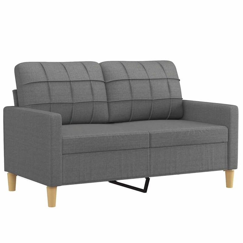 Bowery Hill Contemporary Metal 2-Seater Sofa in Dark Grey Fabric