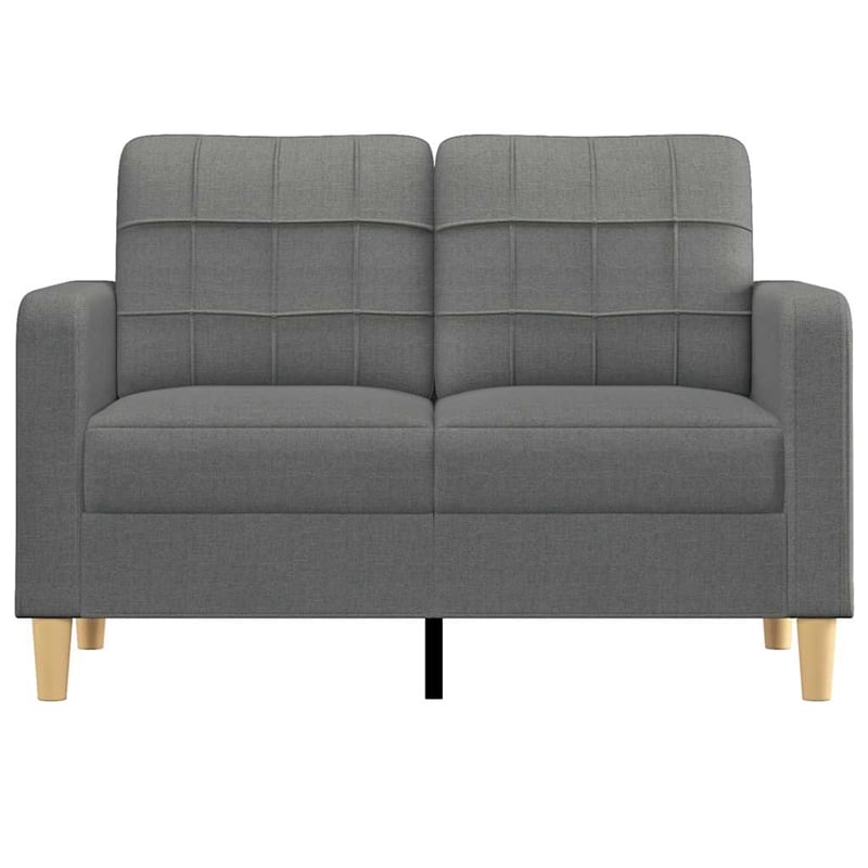 Bowery Hill Contemporary Metal 2-Seater Sofa in Dark Grey Fabric