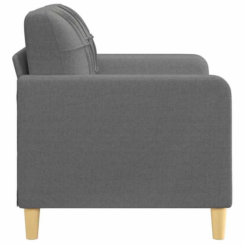 Bowery Hill Contemporary Metal 2-Seater Sofa in Dark Grey Fabric