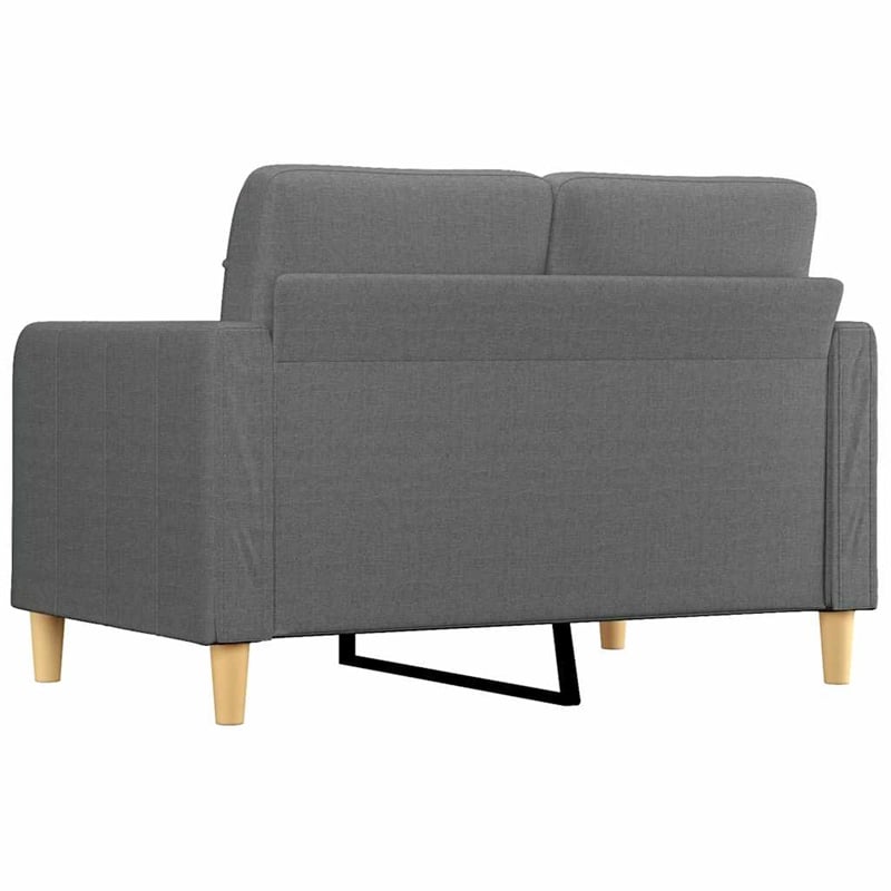 Bowery Hill Contemporary Metal 2-Seater Sofa in Dark Grey Fabric