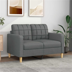 Bowery Hill Contemporary Metal 2-Seater Sofa in Dark Grey Fabric