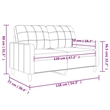 Bowery Hill Contemporary Metal 2-Seater Sofa in Black Polyester