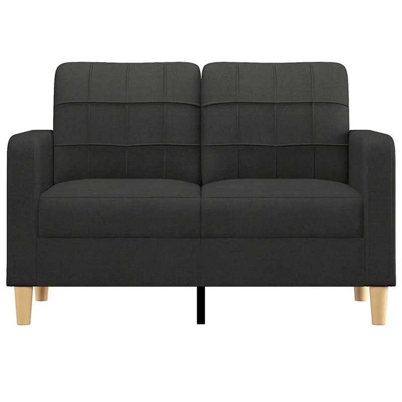 Bowery Hill Contemporary Metal 2-Seater Sofa in Black Polyester