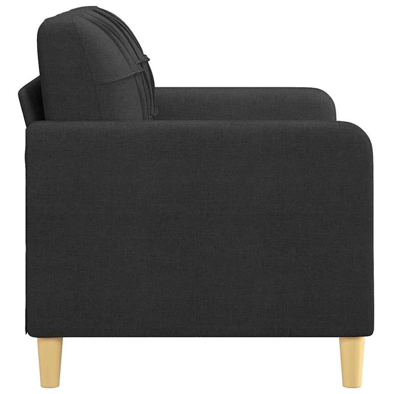 Bowery Hill Contemporary Metal 2-Seater Sofa in Black Polyester