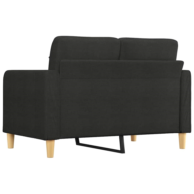 Bowery Hill Contemporary Metal 2-Seater Sofa in Black Polyester