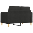 Bowery Hill Contemporary Metal 2-Seater Sofa in Black Polyester