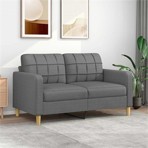Bowery Hill Contemporary 55.1&quot Wide 2-Seater Sofa in Dark Grey Polyester