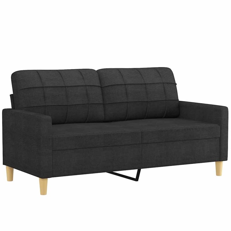 Bowery Hill Contemporary 2-Seater Sofa in Black Finish Polyester