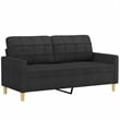 Bowery Hill Contemporary 2-Seater Sofa in Black Finish Polyester