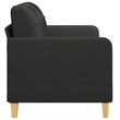 Bowery Hill Contemporary 2-Seater Sofa in Black Finish Polyester