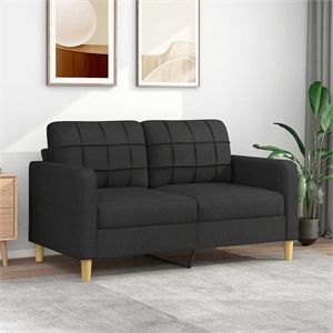 Bowery Hill Contemporary 2-Seater Sofa in Black Finish Polyester