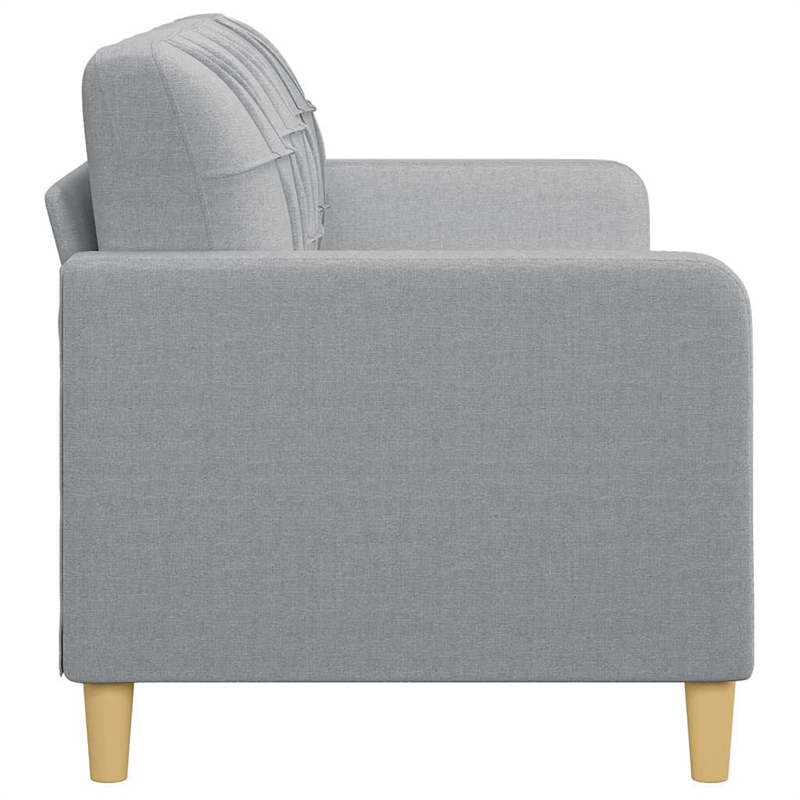 Bowery Hill Contemporary Metal 3-Seater Sofa in Light Grey Fabric