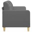 Bowery Hill Contemporary Metal 3-Seater Sofa Dark Grey Fabric