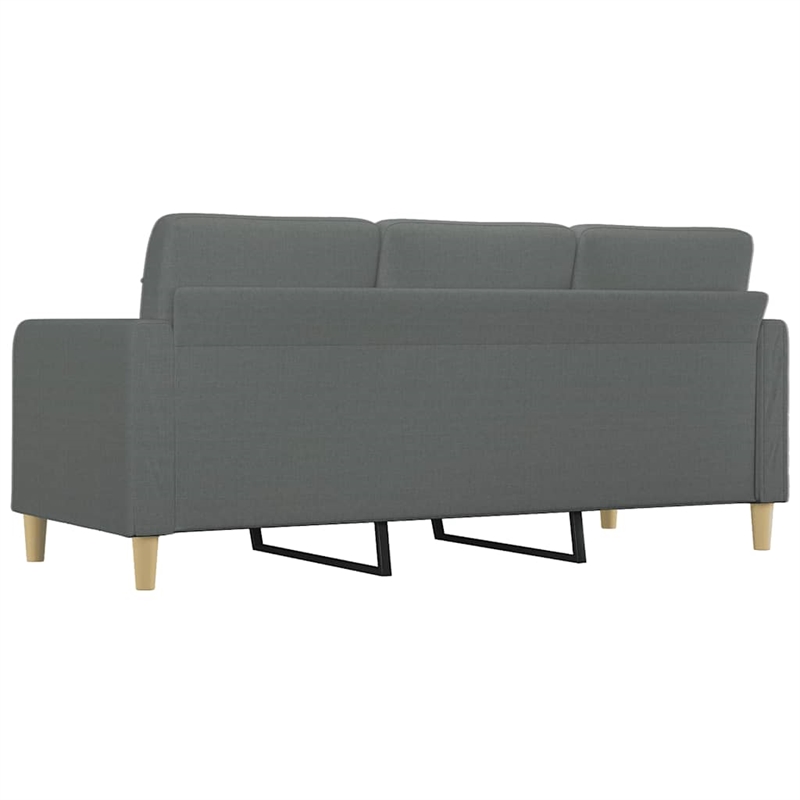 Bowery Hill Contemporary Metal 3-Seater Sofa Dark Grey Fabric