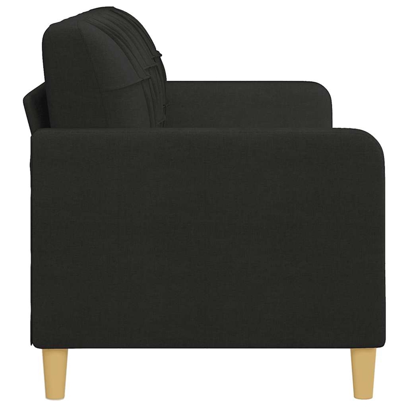 Bowery Hill Contemporary Metal 3-Seater Sofa in Black Fabric