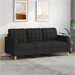 Bowery Hill Contemporary Metal 3-Seater Sofa in Black Fabric