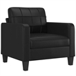 Bowery Hill Contemporary Faux Leather Single Sofa Chair in Black